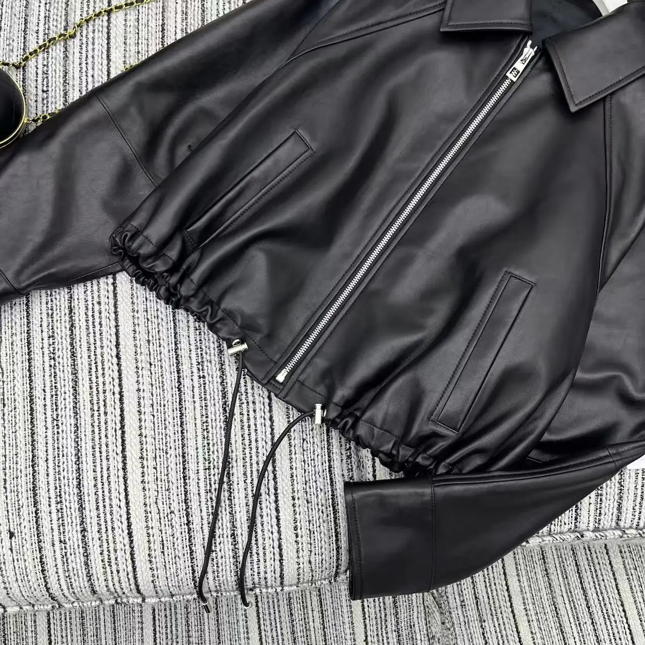 Embroidered Leather Jacket